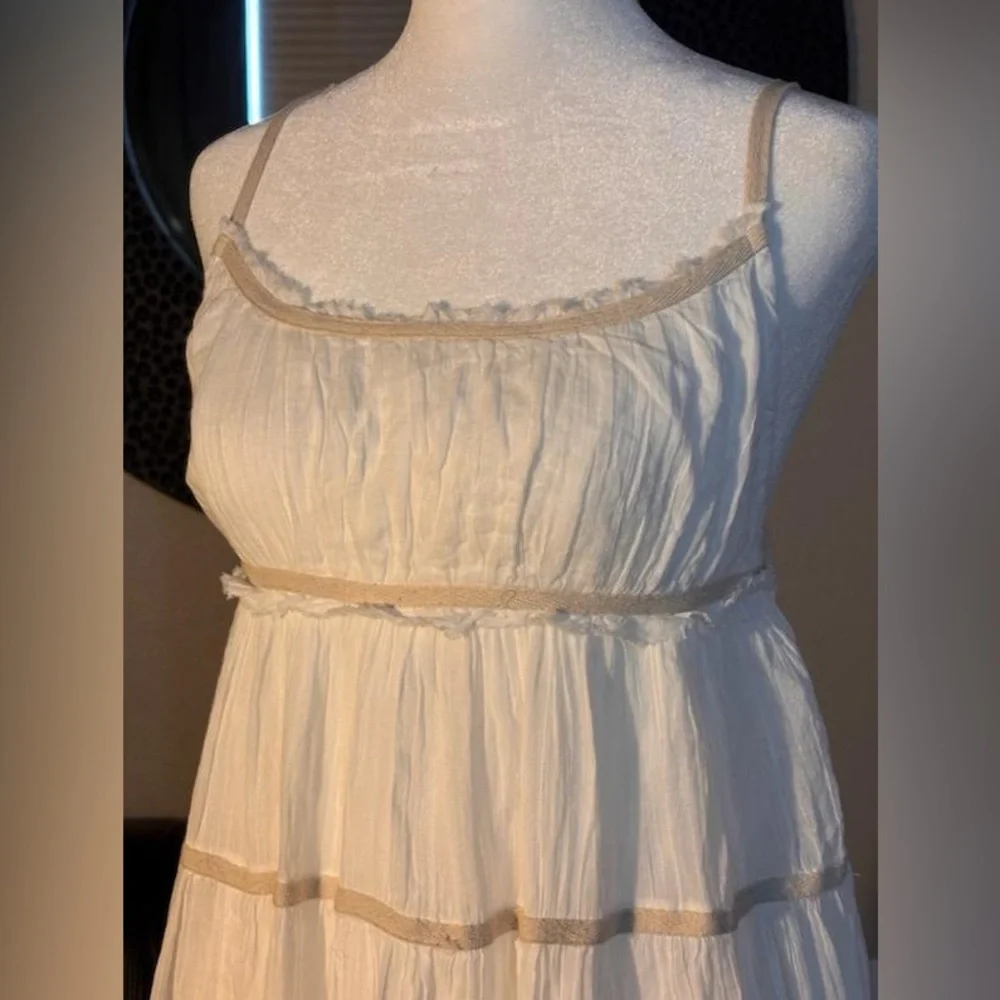 FREE PEOPLE, Isla Mini Dress NWT  Ivory Gauze, tiered babydoll size medium